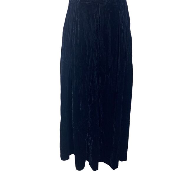Vintage Jane Martin palazzo wide leg jumpsuit Whimsigoth black crushed velvet 7 - Picture 4 of 8